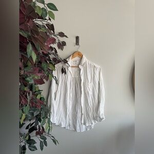 Community Crisp White Casual Button Down Shirt